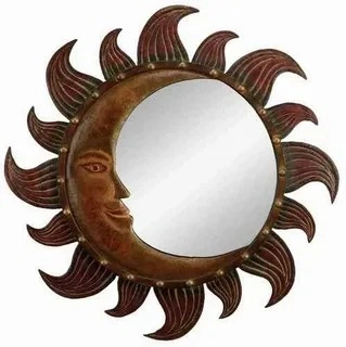 تصویر 3 از آینه دکوراتیو چوبی خورشید و ماه برای اتاق خواب و سالن